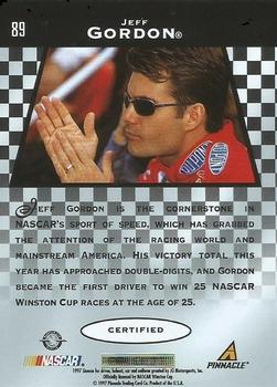 1997 Pinnacle Certified #89 Jeff Gordon Back