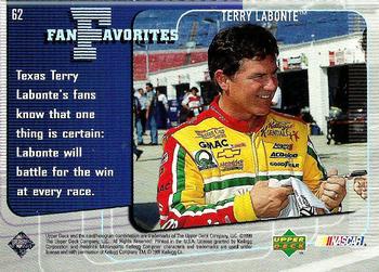 1999 Upper Deck Road to the Cup #62 Terry Labonte Back