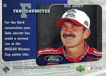 1999 Upper Deck Road to the Cup #63 Dale Jarrett Back