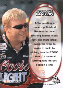2000 Press Pass Optima #15 Sterling Marlin Back