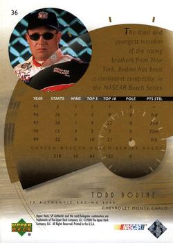 2000 SP Authentic #36 Todd Bodine Back
