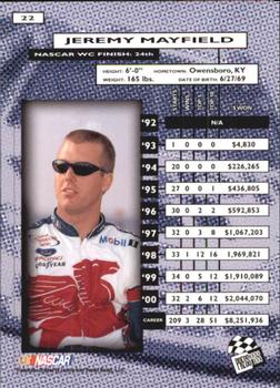 2001 Press Pass #22 Jeremy Mayfield Back