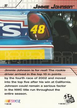 2002 Press Pass Stealth #37 Jimmie Johnson Back