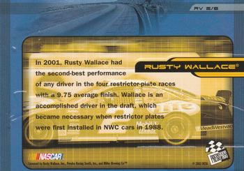 2002 Press Pass VIP - Rear View Mirror #RV 2 Rusty Wallace Back