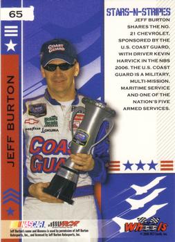 2006 Wheels American Thunder #65 Jeff Burton Back