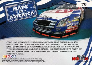 2006 Wheels American Thunder #76 Mark Martin Back