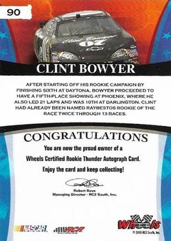 2006 Wheels American Thunder #90 Clint Bowyer Back