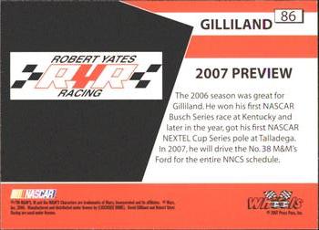 2007 Wheels High Gear #86 David Gilliland Back