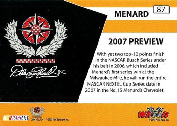 2007 Wheels High Gear #87 Paul Menard Back