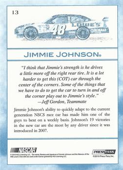 2010 Press Pass Eclipse - Gallery Edition #13 Jimmie Johnson Back