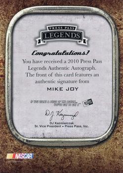 2010 Press Pass Legends - Autographs Holofoil #NNO Mike Joy Back