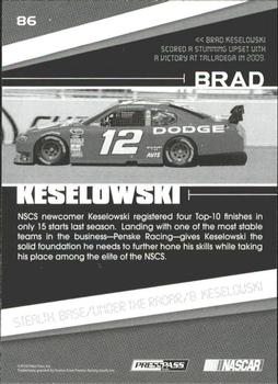 2010 Press Pass Stealth - Black and White #86 Brad Keselowski Back