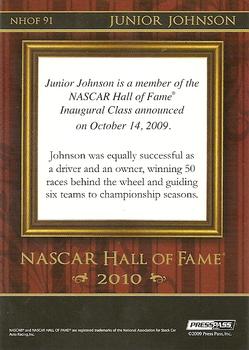 2010 Press Pass - NASCAR Hall of Fame Blue #NHOF 91 Junior Johnson Back