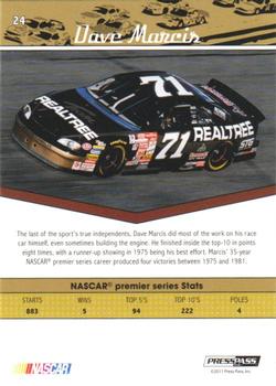 2011 Press Pass Legends - Purple #24 Dave Marcis Back