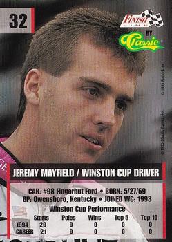 1995 Finish Line #32 Jeremy Mayfield Back