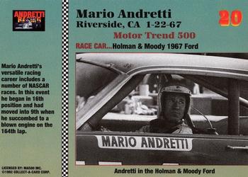 1992 Collect-a-Card Andretti Family Racing #20 1967 Riverside Back
