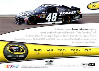 2013 Press Pass #22 Jimmie Johnson Back