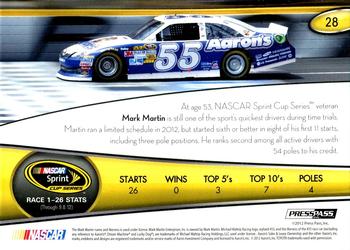 2013 Press Pass #28 Mark Martin Back