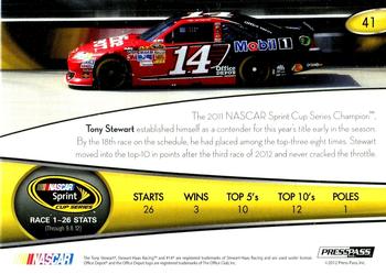 2013 Press Pass #41 Tony Stewart Back