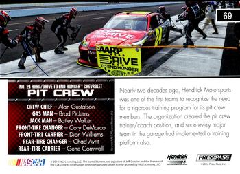 2013 Press Pass #69 No. 24 AARP/Drive to End Hunger Chevrolet Back