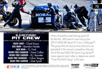 2013 Press Pass #70 No. 48 Lowe's Chevrolet Back