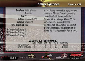 1994 Power - Gold Cup '94 #117 Jimmy Spencer Back