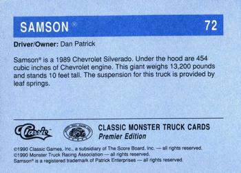 1990 Classic Monster Trucks #72 Samson Back