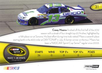 2013 Press Pass - Color Proof Black #31 Casey Mears Back