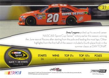 2013 Press Pass - Color Proof Yellow #27 Joey Logano Back