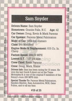 1993 Advanced Images Quick Eight  #18 Sam Snyder's Car Back