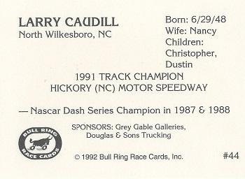 1992 Bull Ring #44 Larry Caudill Back