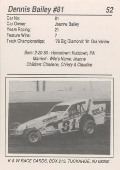 1992 K & W Dirt Track #52 Dennis Bailey Back