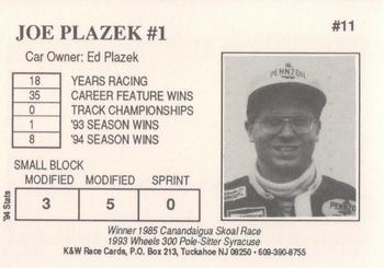 1995 K&W Dirt Track #11 Joe Plazek Back