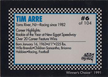1991 Winner's Choice Modifieds  #6 Tim Arre Back