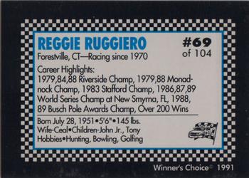 1991 Winner's Choice Modifieds  #69 Reggie Ruggiero Back