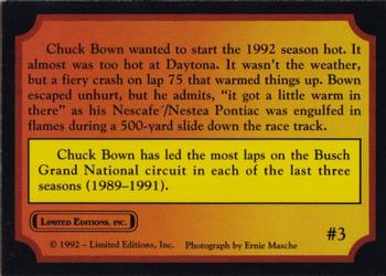 1992 Limited Editions Chuck Bown #3 Chuck Bown w/car Back