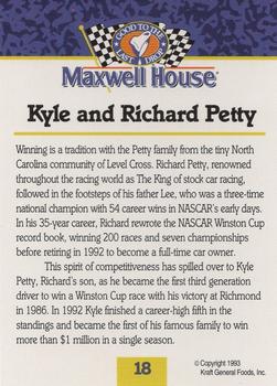 1993 Maxwell House #18 Richard Petty / Kyle Petty Back