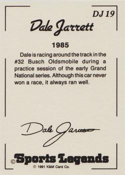1991 K & M Sports Legends Dale Jarrett #DJ19 Dale Jarrett's car Back