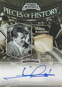 2012 Press Pass Legends - Pieces of History Memorabilia Autographs Melting #PHS-MA Mario Andretti Front