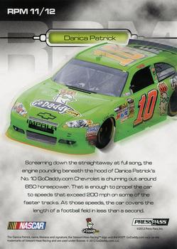 2012 Press Pass Redline - RPM #RPM 11 Danica Patrick's Car Back