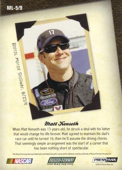 2012 Press Pass Total Memorabilia - Memory Lane #ML-5 Matt Kenseth Back