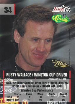1995 Finish Line - Silver #34 Rusty Wallace Back