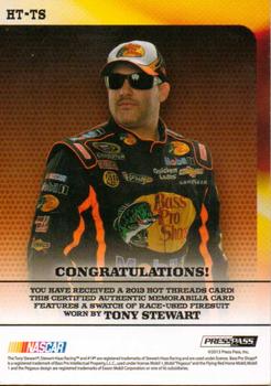 2013 Press Pass Ignite - Hot Threads Blue #HT-TS Tony Stewart Back