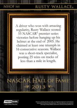 2013 Press Pass Ignite - NASCAR Hall of Fame Blue #NHOF 161 Rusty Wallace Back