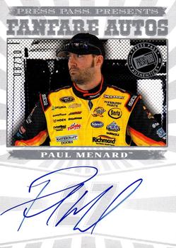 2013 Press Pass Fanfare - Autographs Silver Door Number #FFA-PM Paul Menard Front