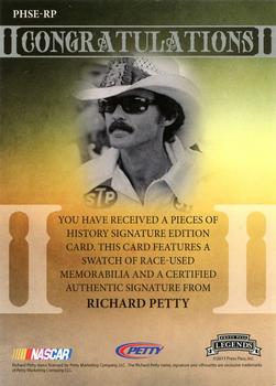2013 Press Pass Legends - Pieces of History Signature Edition Gold #PHSE-RP Richard Petty Back