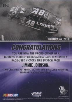 2014 Press Pass - Burning Rubber Gold #BR-JJ Jimmie Johnson Back