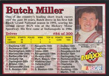 1992 Maxx (Black) #84 Butch Miller Back