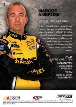 2014 Press Pass American Thunder - Color Proof Black #5 Marcos Ambrose Back