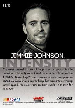 2014 Press Pass Redline - Intensity #I 6 Jimmie Johnson Back